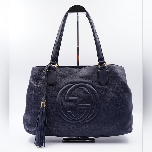 AL26❤️ GUCCI Calfskin Soho Working Tote Bag - Picture 1 of 15